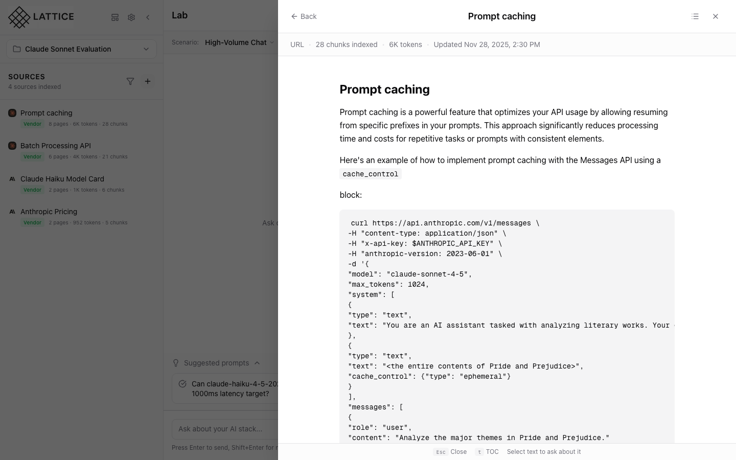 Sources Panel - Knowledge Management